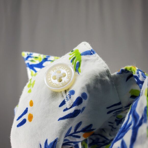 Print Fresh Button Pajama Shirt Women Medium Organic Cotton Camel Floral - Picture 4 of 12